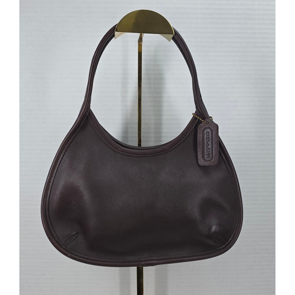 Vintage Coach Ergo Shoulder Bag Mahogany Brown Leather Made in USA G7C-9027